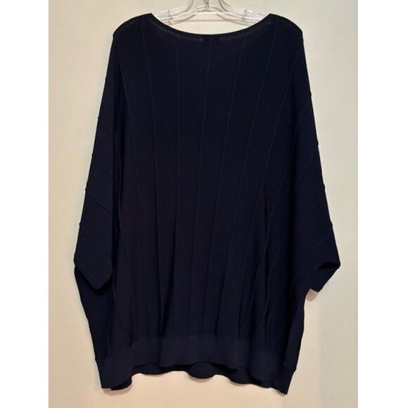 NWT Chicos Womens Size 4 XXL Pullover Sweater Dolman Sleeve Navy Blue NWT - Picture 2 of 7
